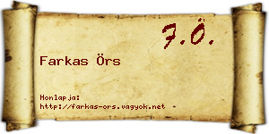 Farkas Örs névjegykártya