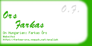 ors farkas business card